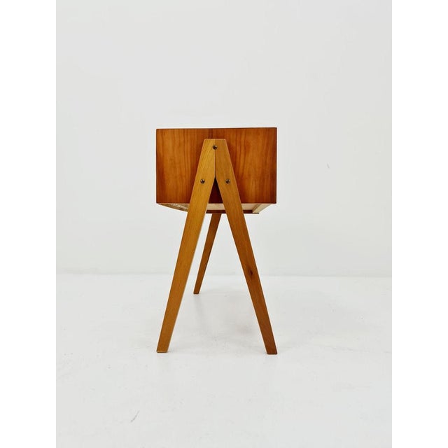 Mid-Century German Beech Side Table, 1950s For Sale - Image 6 of 11