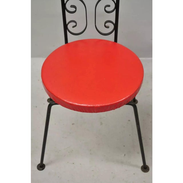 Mid 20th Century Mid 20th Century Vintage Salterini Style Scrolling Wrought Iron Side Chairs by Tip Top - A Pair For Sale - Image 5 of 9