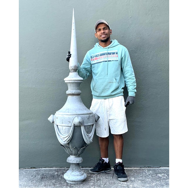 Metal Vintage Boho Zinc Architectural Spire For Sale - Image 7 of 12