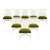 McGuire Furniture White “Script” Dining Chairs by Barbara Barry, Set of 8, Upholstered in Green Schumacher Performance Velvet For Sale