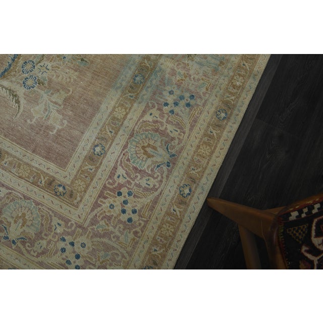 1970s Vintage Persian Handmade Wool Cotton Orange Brown Area Rug For Sale - Image 9 of 11