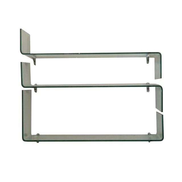 Glass Babila Shelves by Luca Casini for Fiam, Italy, 1990s, Set of 3 For Sale - Image 12 of 12
