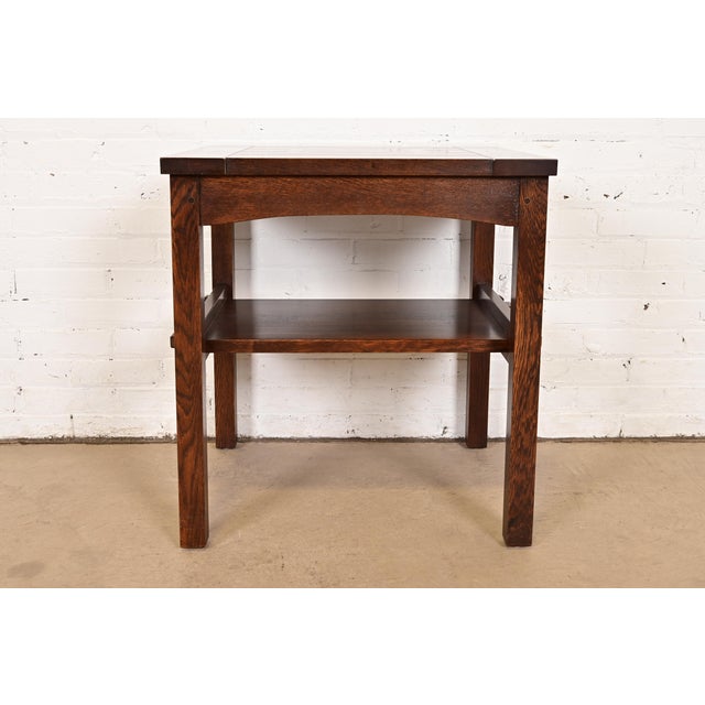 Wood Stickley Mission Oak Arts & Crafts Occasional Side Table For Sale - Image 7 of 9