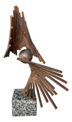 Sergio Castillo Mandiola, Abstract Sculpture, Chile, 1980s, Iron on Granite Base