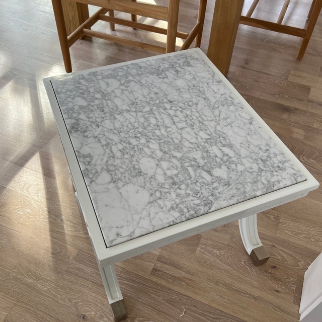Jonathan Adler Jonathan Adler White Marble Top Accent Table For Sale - Image 4 of 7
