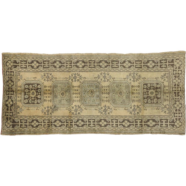 Vintage Turkish Oushak Hallway Runner - 04'09 X 10'09 For Sale In Dallas - Image 6 of 7