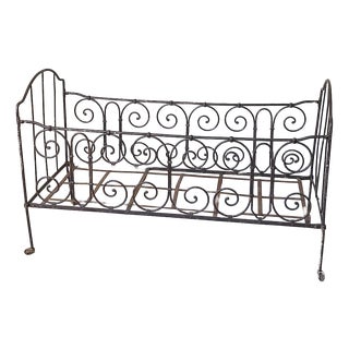 Vintage Wrought Iron Bench, 1950s For Sale