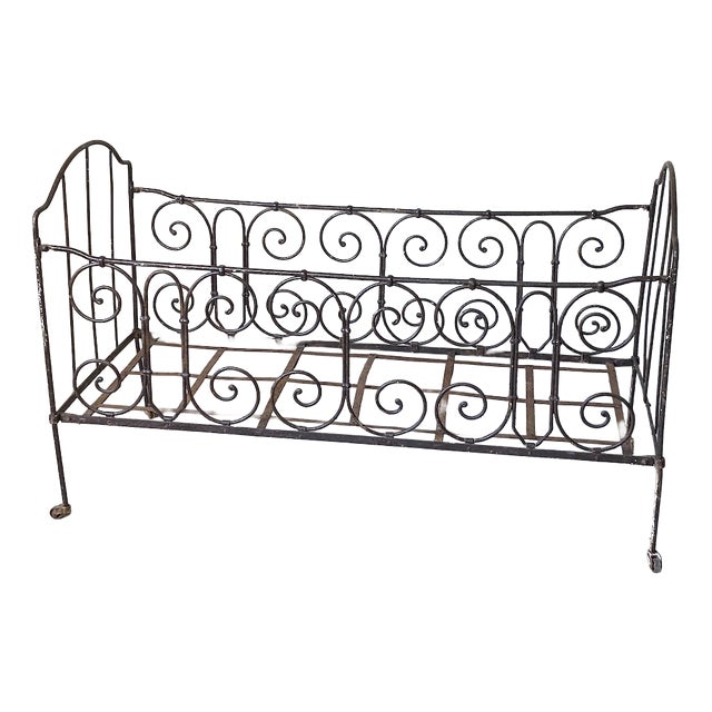 Vintage Wrought Iron Bench, 1950s For Sale