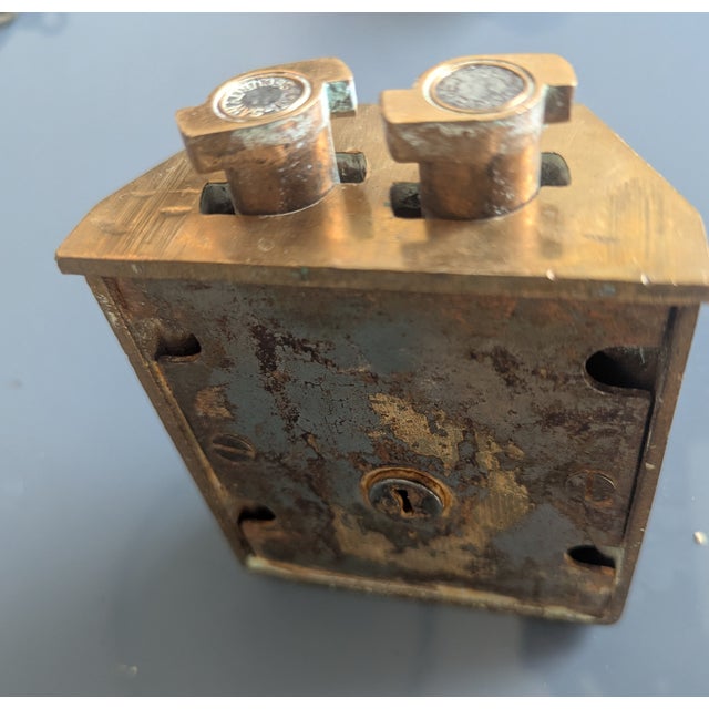 Metal Substantial Antique Keil Rim Chain Lock For Sale - Image 7 of 8