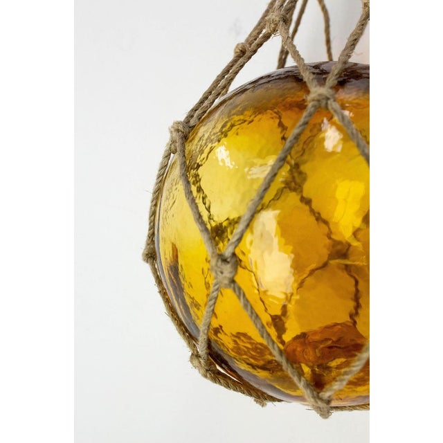 French Amber Colored Glass and Sting Net Flot, 1960s For Sale - Image 6 of 8