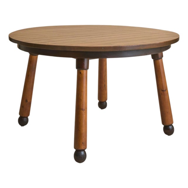 French Wood Dining Table in the manner of Georges Robert, 1960s For Sale