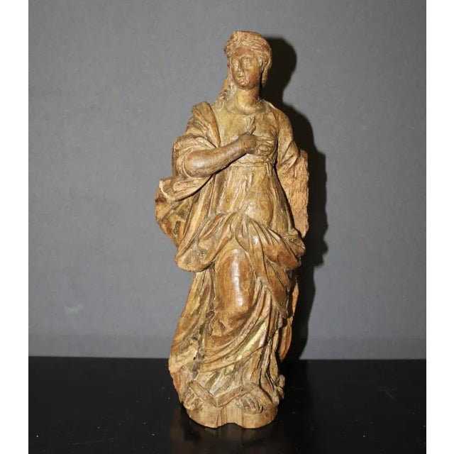 Limewood Figure of Saint, Late 18th Century For Sale - Image 12 of 13