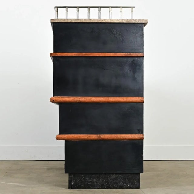 Black French Vintage Midcentury Tiered Bar Counter For Sale - Image 8 of 11