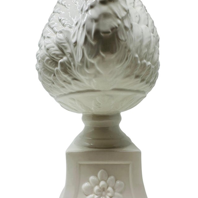 Large Vintage 1970s Italian Blanc De Chine Swan Handled Urn – 16" For Sale - Image 11 of 16