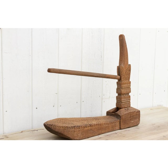 Antique Carved Spinning Wheel For Sale - Image 4 of 12