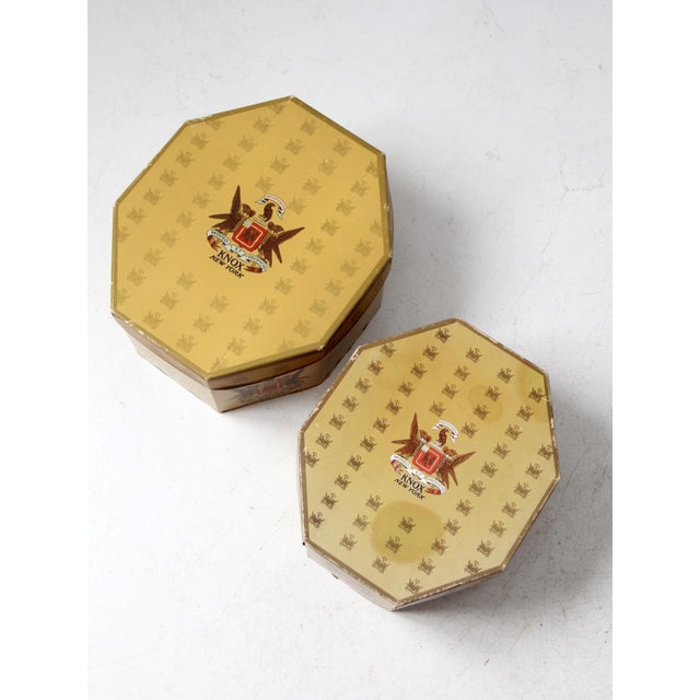 Vintage Knox Hat Boxes Pair For Sale - Image 10 of 12