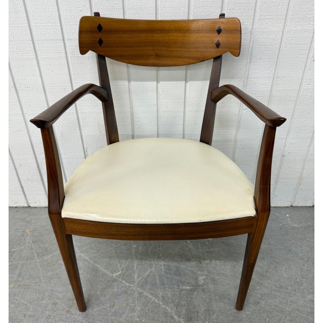 Drexel Declaration Mid-Century Modern Drexel Declaration Walnut Dining Chairs - Set of 5 For Sale - Image 4 of 9