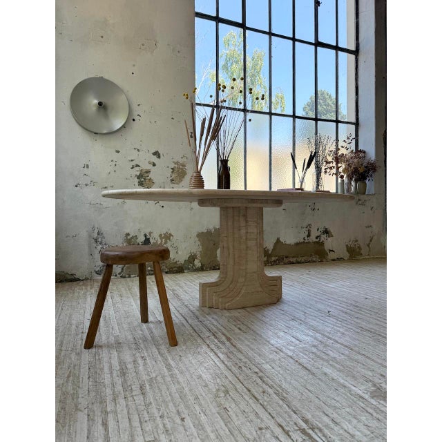Stone Travertine Dining Table by Afra & Tobia Scarpa, Italy, 1970 For Sale - Image 7 of 18