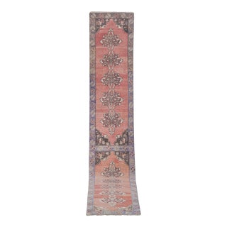 1960s Vintage Turkish Karapinar Runner Rug With Pastel Color 2'9'' X 16'6'' For Sale