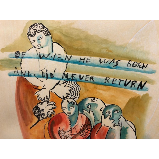 Pop Art Sandro ChiaWoodblock Heliorelief with Hand Painting "Novel" Italian Post Modernist Pop Art, 1989 For Sale - Image 3 of 4