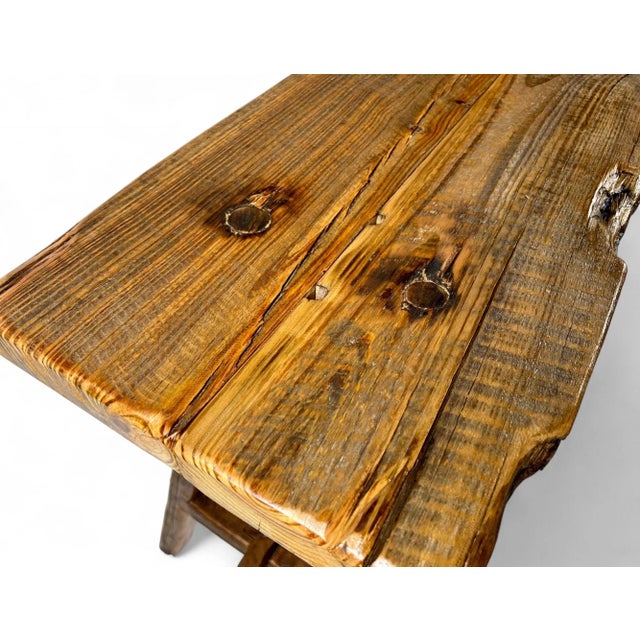 54" - Farmhouse Reclaimed Wood Console Bucket Table For Sale - Image 11 of 12
