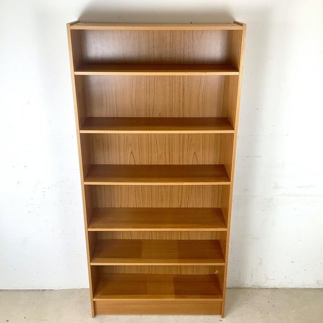 Mid-Century Modern Scandinavian Modern Style Teak Bookcase With Open Display Shelving For Sale - Image 3 of 15