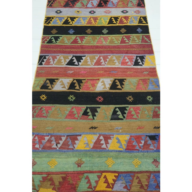 Art Deco Vintage Turkish Kilim Runner-3′3″ × 8′9″ For Sale - Image 3 of 13