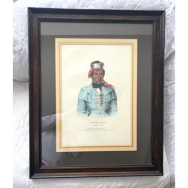 The McKenney & Hall Pl. 67, Chittee Yoholo Indigenous American Color Lithograph 1838 Framed For Sale - Image 6 of 11