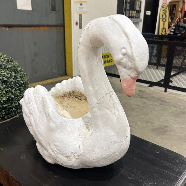 Antique Concrete Garden Swan Planter For Sale - Image 4 of 7