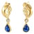 Mid 20th Century 14k Yellow Gold Diamond Sapphire Tear Drop Pear Dangle Earrings, Pair For Sale