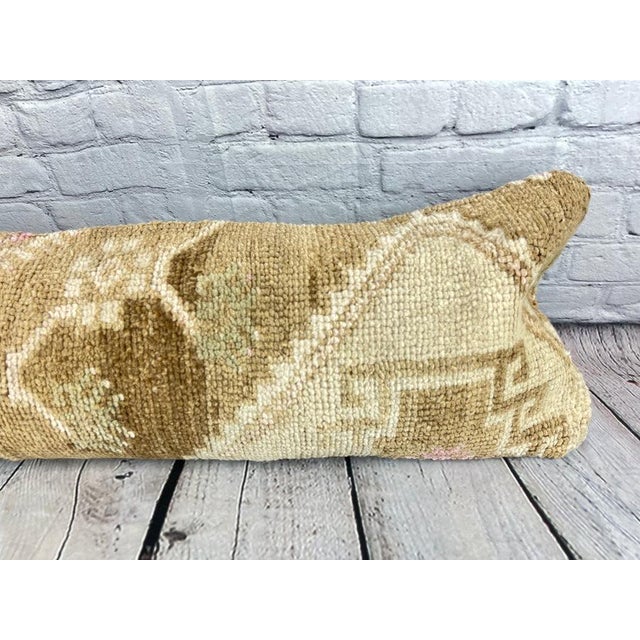 Turkish 12 x 46 Lumbar Rug Pillow Tranquil Retreat Turkish Pillow Cushion Cover For Sale - Image 3 of 7