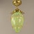 Metal Art Nouveau Viennese Pendant Lamp with Uranium Vaseline Glass Shade, Austria, 1920s For Sale - Image 7 of 9