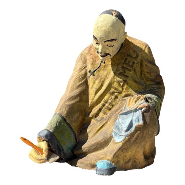 Advertising Papier Mache Figure for Chi-Namel, C1900 For Sale