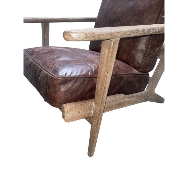21st Century Pair of Four Hands Irondale Brooks Leather Lounge Chairs For Sale In Los Angeles - Image 6 of 7