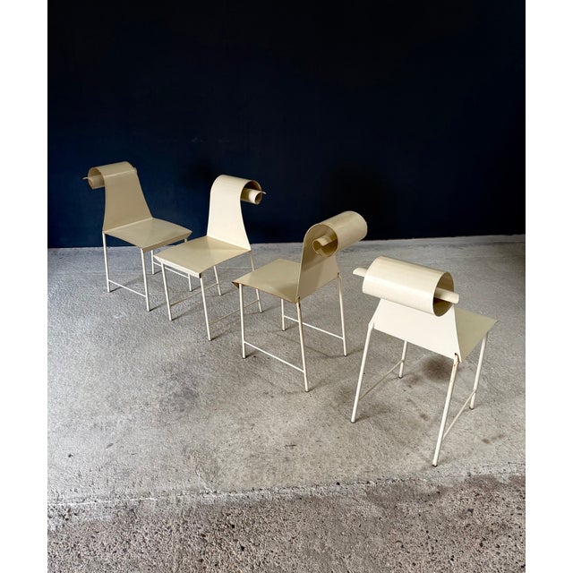 Mid-Century Modern Vintage French Metal Swirl Back Garden Chairs, 1960s, Set of 4 For Sale - Image 3 of 18