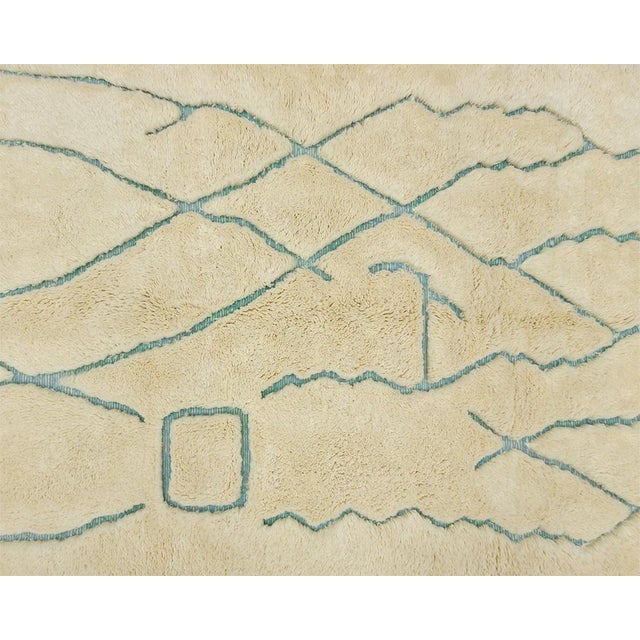 2020s Abstract Hand-Knotted Moroccan Wool Rug | 8'1" X 5'9" | One of a Kind For Sale - Image 5 of 13