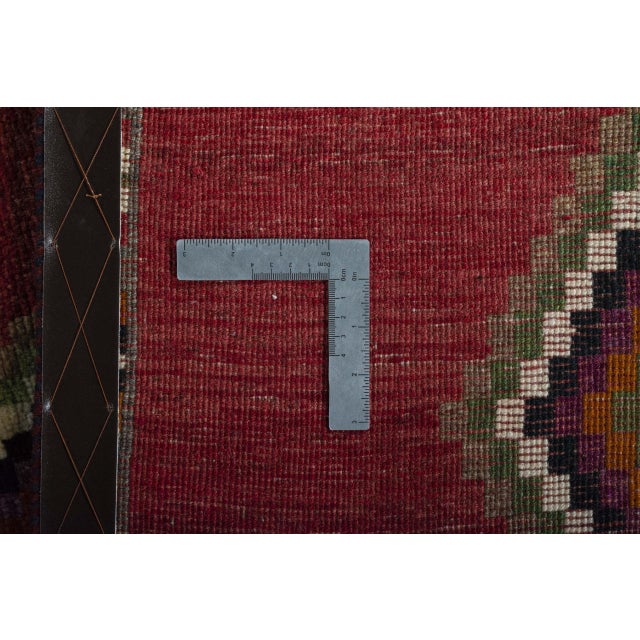 Hand-Knotted Gabbeh Rug with Geometric Medallion For Sale - Image 10 of 11