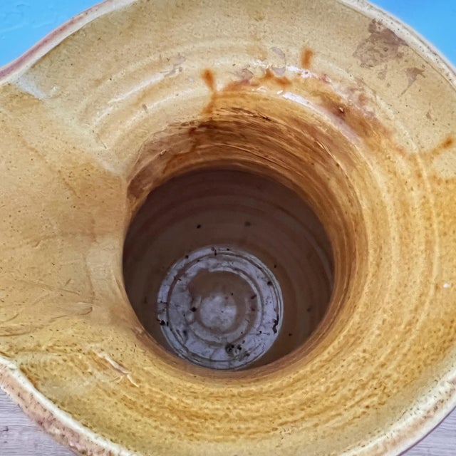 Oversized Italian Ceramic Pitcher With Applied Leaves For Sale - Image 9 of 12