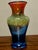 Contemporary Vintage Flux Studio Glass Vase, Cobalt to Amber Fade For Sale - Image 3 of 11