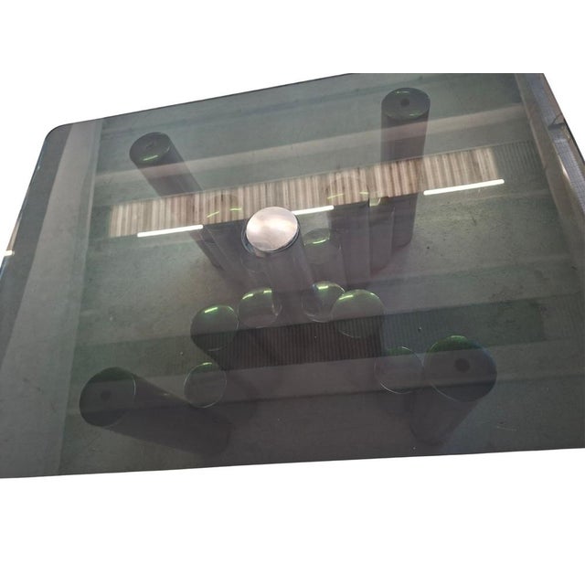 Coffee Table in Chrome and Smoked Glass by Marco Zanuso, 1970s For Sale - Image 6 of 8