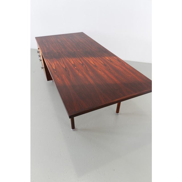 Wood Mid-Century Rosewood Executive Desk with Y Pulls from Jens Risom, 1960s For Sale - Image 7 of 18