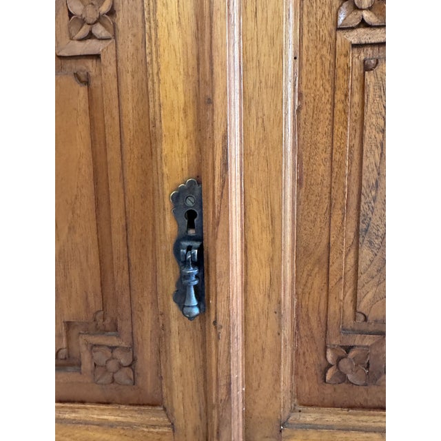 Vintage Mexican Carved Oak Credenza / Sideboard Buffet, 1980s For Sale - Image 13 of 18