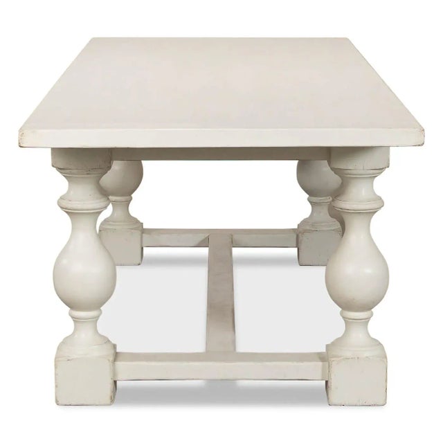 English Country Antique White Dining Table For Sale - Image 9 of 12