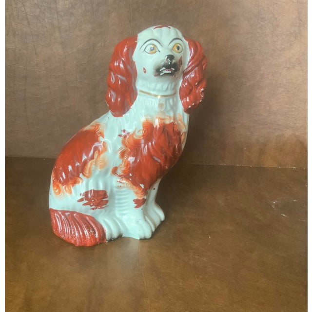 Late 19th Century Late 19th Century Pair English Staffordshire Victorian Era Dog Figurines For Sale - Image 5 of 6
