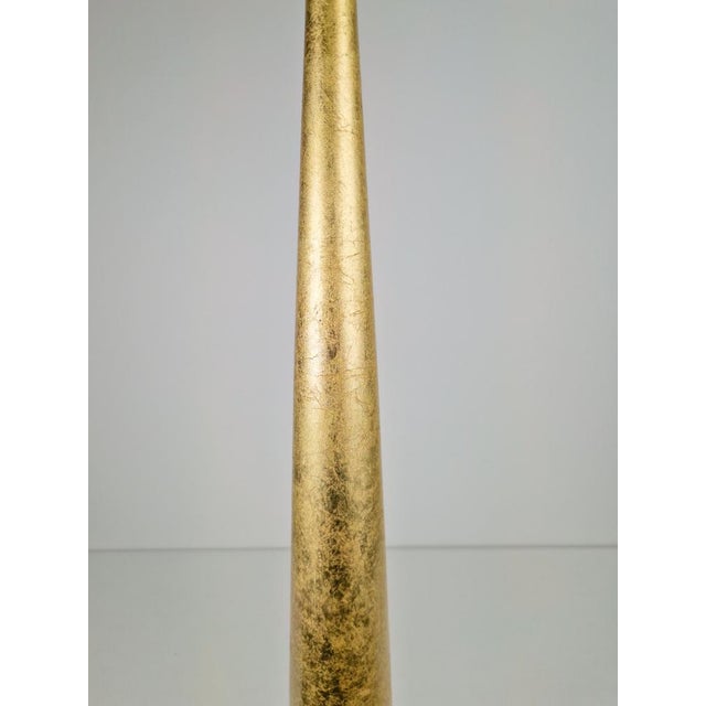 Metal Conical Gold Line Pendant Lamp from Panzeri, Italy, 1990s For Sale - Image 7 of 10