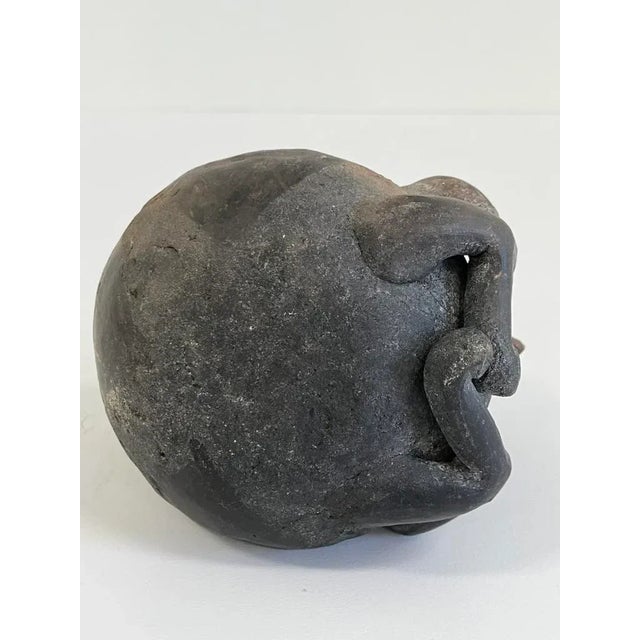 Antique Pre-Columbian Style Figurative Pot – Handcrafted Clay Vessel For Sale - Image 4 of 7