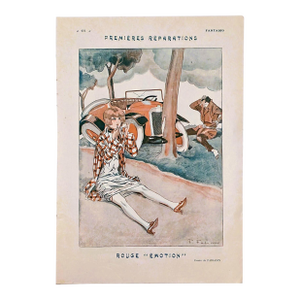 F. Fabiano 1926 "Premières Réparations" Fantasio Magazine Print
