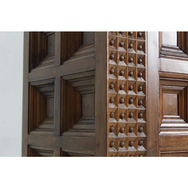 Brown Spanish Brutalist Sideboard in Walnut, 1960s For Sale - Image 8 of 10