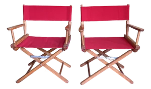 Vintage Gold Medal Walnut Directors Chairs X-Base a Pair New Covers