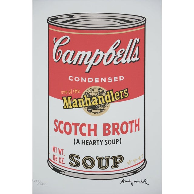 ANDY WARHOL (1928-1987) Campbell's Scotch Broth Soup Color granolithograph Signed in the plate Limited edition of 3000...